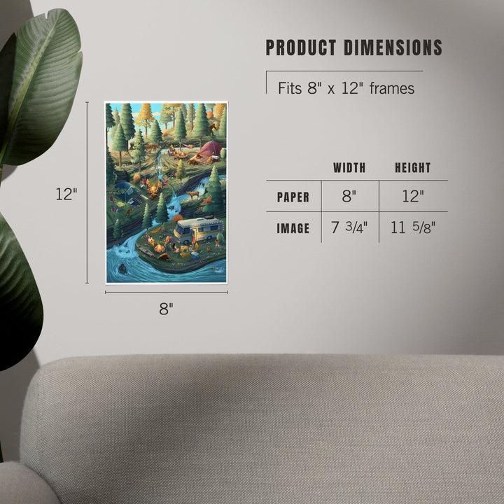 Camping Enjoyment, Art & Giclee Prints Art Lantern Press 