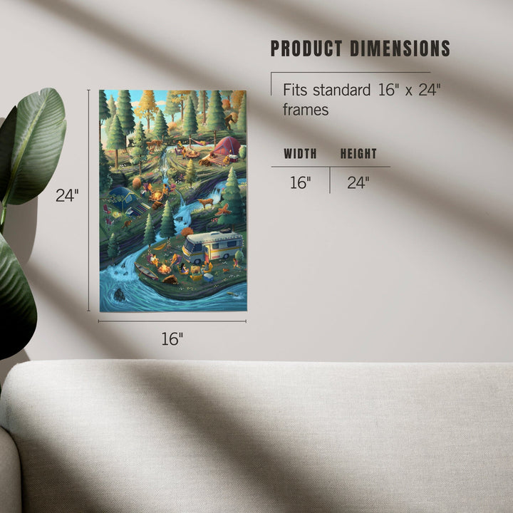 Camping Enjoyment, Art & Giclee Prints Art Lantern Press 