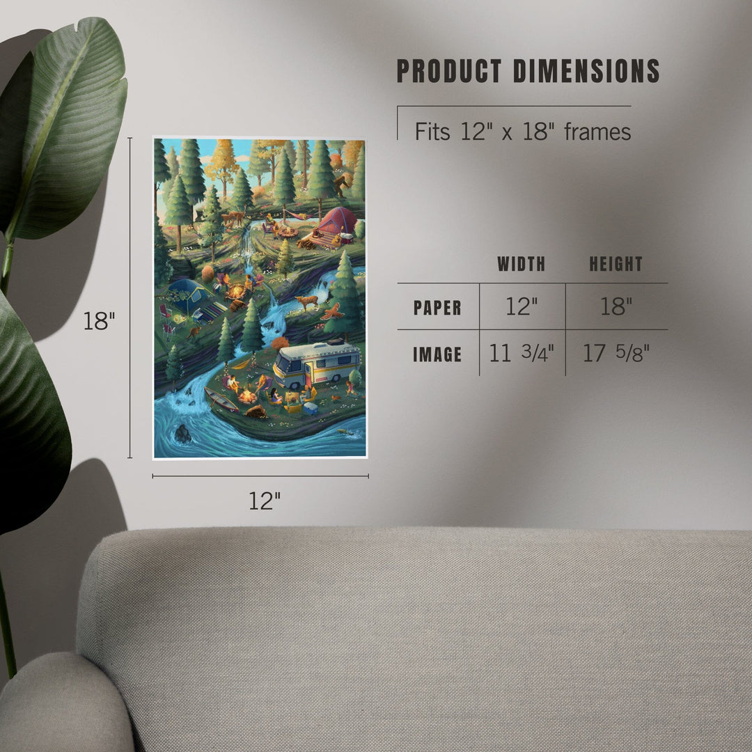 Camping Enjoyment, Art & Giclee Prints Art Lantern Press 