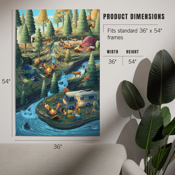 Camping Enjoyment, Art & Giclee Prints Art Lantern Press 