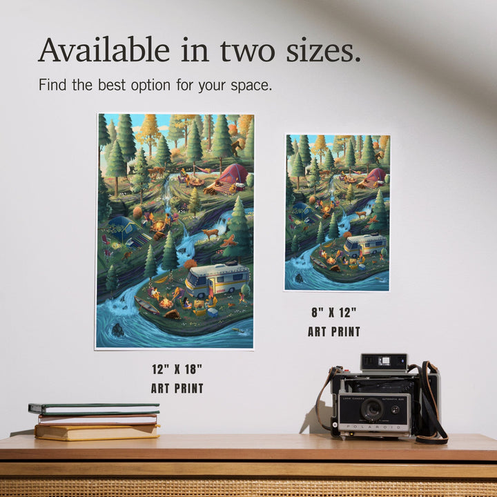 Camping Enjoyment, Art & Giclee Prints Art Lantern Press 