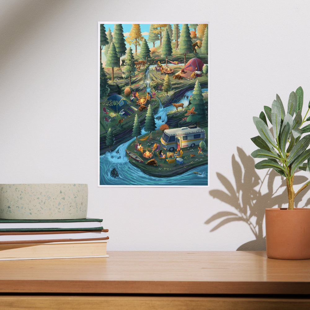 Camping Enjoyment, Art & Giclee Prints Art Lantern Press 