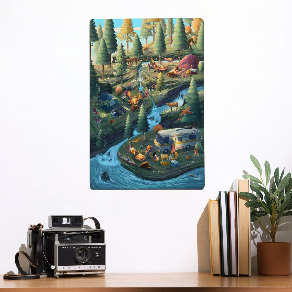 Camping Enjoyment, Metal Signs Metal Lantern Press 