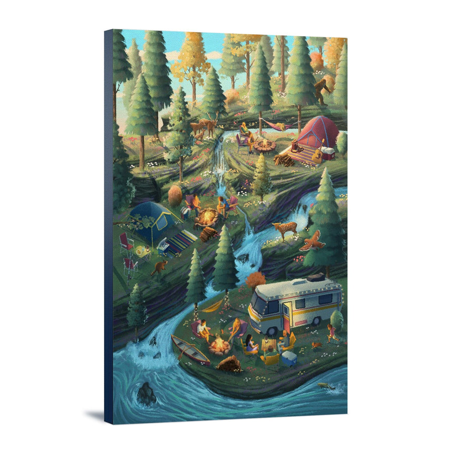 Camping Enjoyment, Stretched Canvas Canvas Lantern Press 