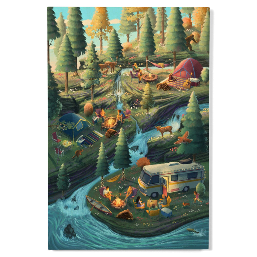 Camping Enjoyment, Wood Signs and Postcards Wood Lantern Press 