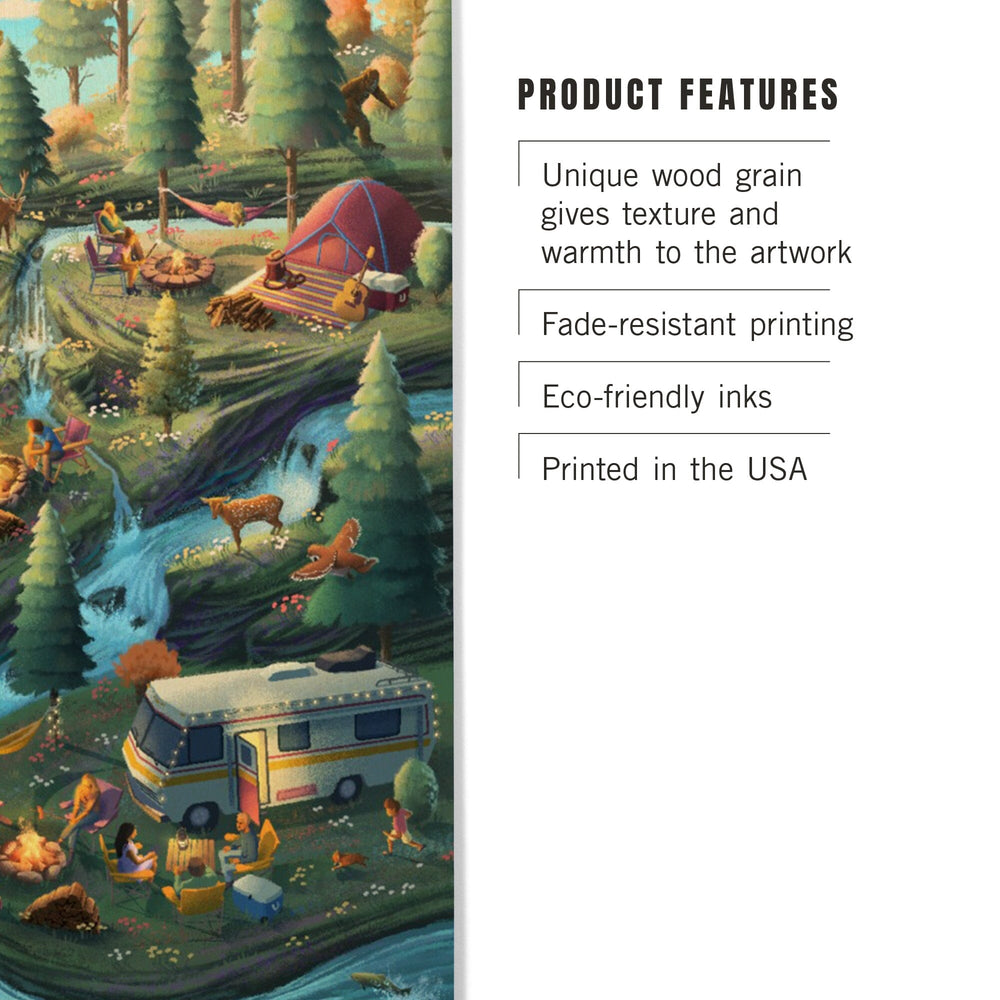 Camping Enjoyment, Wood Signs and Postcards Wood Lantern Press 