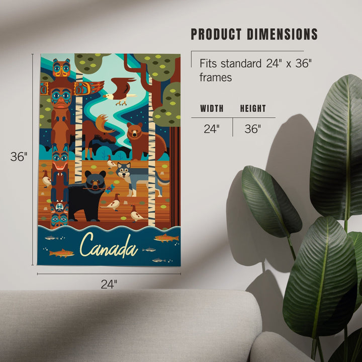 Canada, Animals, Geometric, Art & Giclee Prints Art Lantern Press 