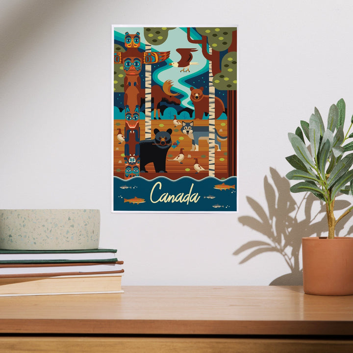 Canada, Animals, Geometric, Art & Giclee Prints Art Lantern Press 