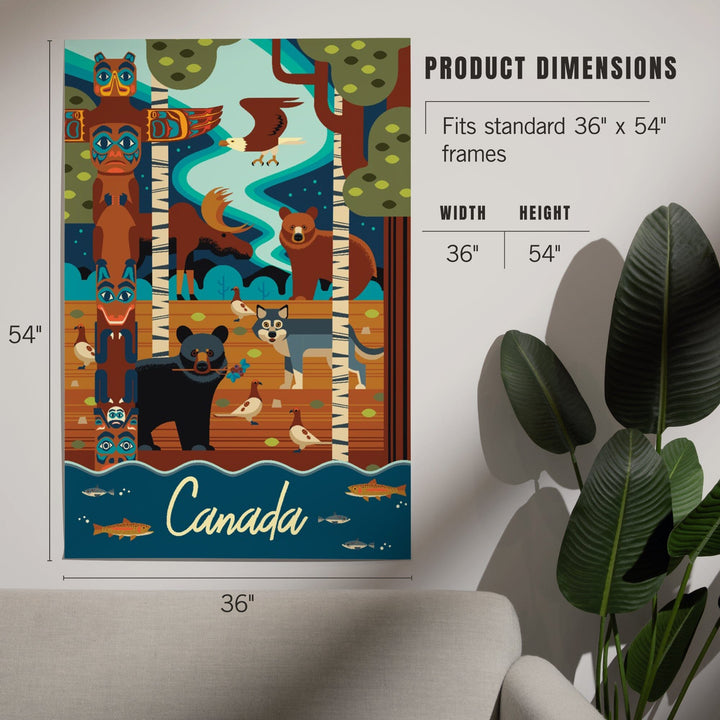 Canada, Animals, Geometric, Art & Giclee Prints Art Lantern Press 