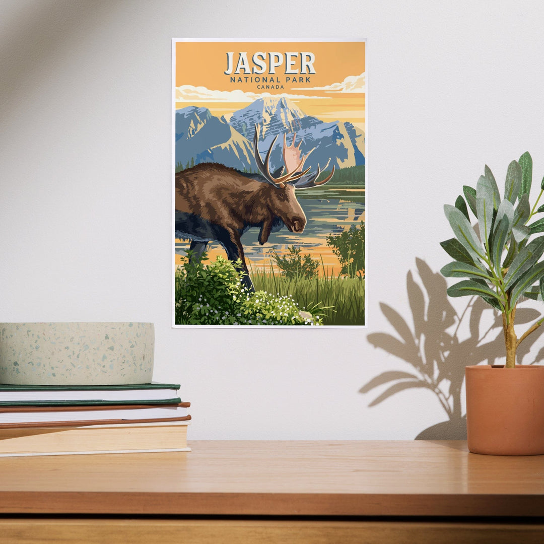 Canada, Jasper National Park, Moose, Painterly, Art & Giclee Prints Art Lantern Press 