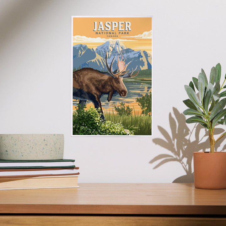 Canada, Jasper National Park, Moose, Painterly, Art & Giclee Prints Art Lantern Press 