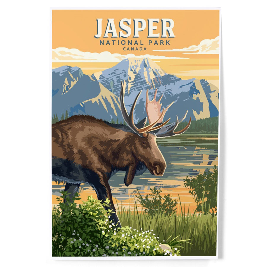 Canada, Jasper National Park, Moose, Painterly, Art & Giclee Prints Art Lantern Press 