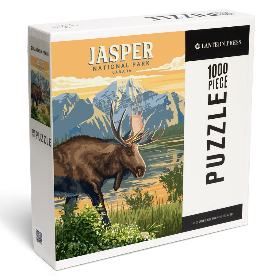 Canada, Jasper National Park, Moose, Painterly, Jigsaw Puzzle Puzzle Lantern Press 