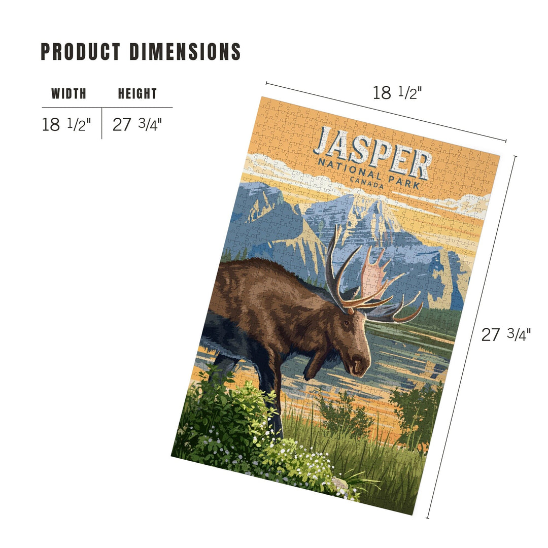 Canada, Jasper National Park, Moose, Painterly, Jigsaw Puzzle Puzzle Lantern Press 