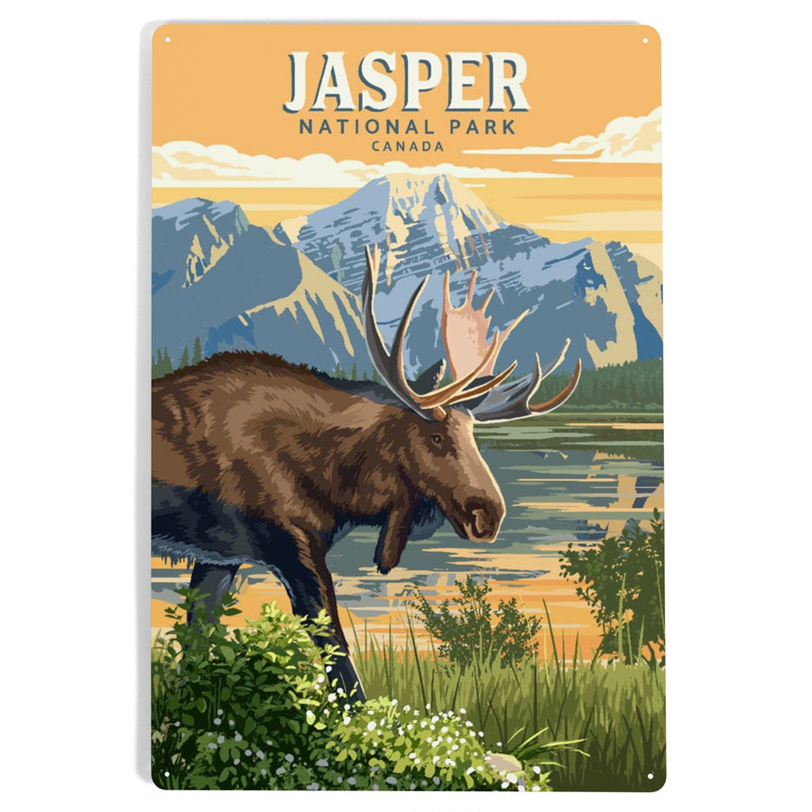 Canada, Jasper National Park, Moose, Painterly, Metal Signs Metal Lantern Press 