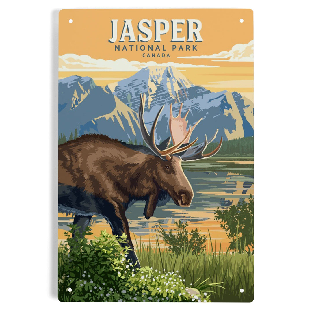 Canada, Jasper National Park, Moose, Painterly, Metal Signs Metal Lantern Press 