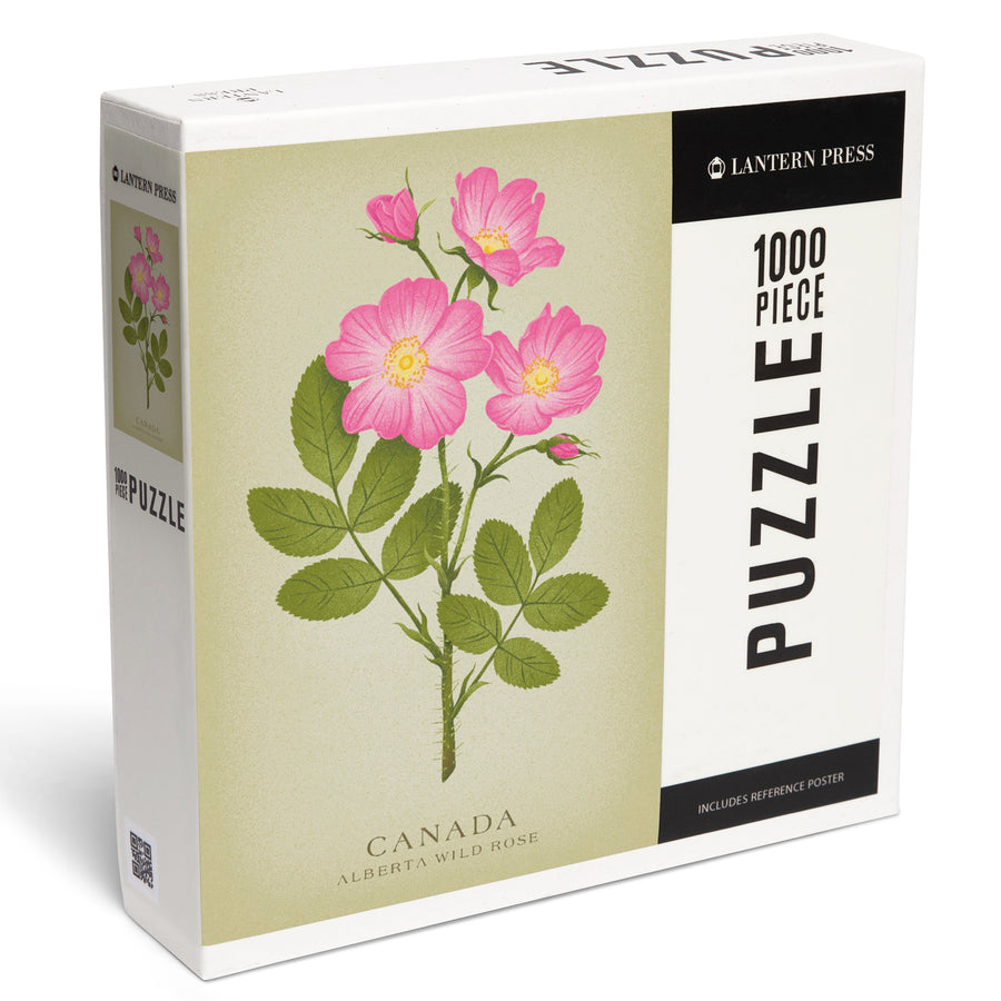 Canada, Vintage Flora, Alberta Wild Rose, Jigsaw Puzzle Puzzle Lantern Press 