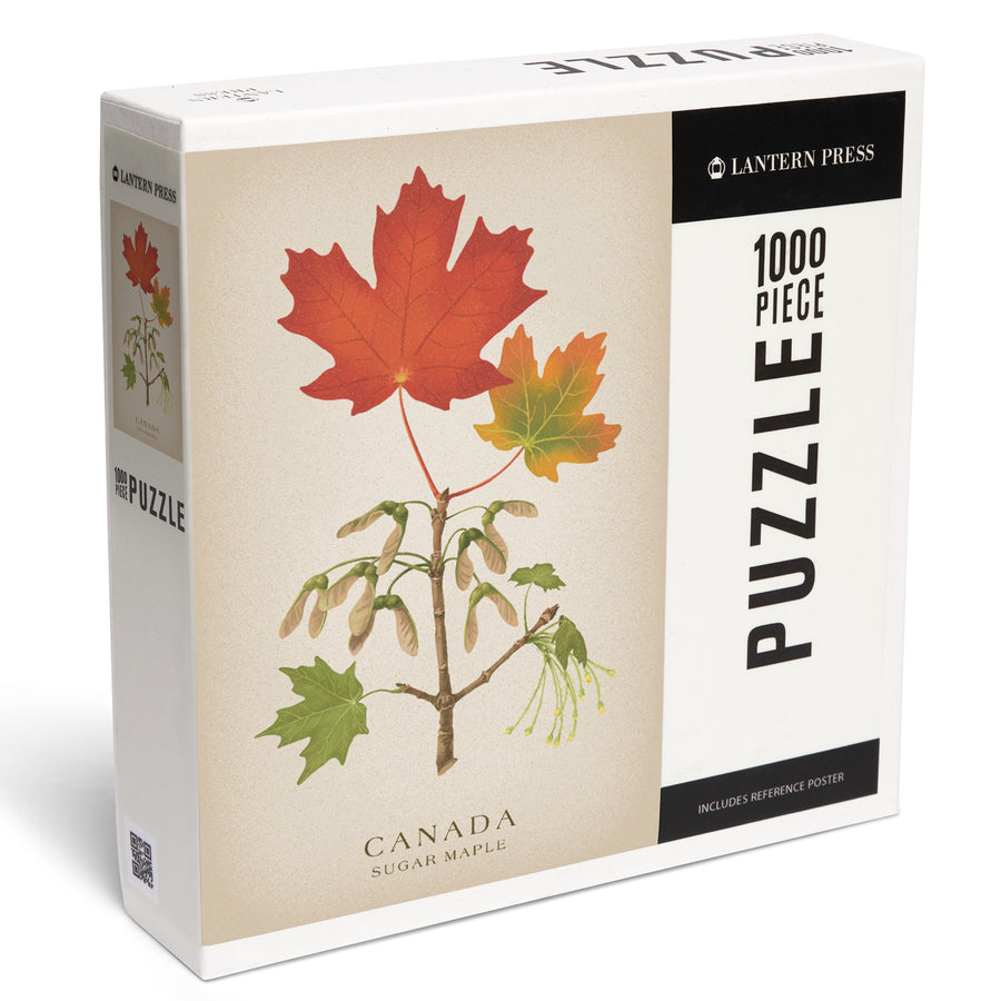 Canada, Vintage Flora, Sugar Maple, Jigsaw Puzzle Puzzle Lantern Press 