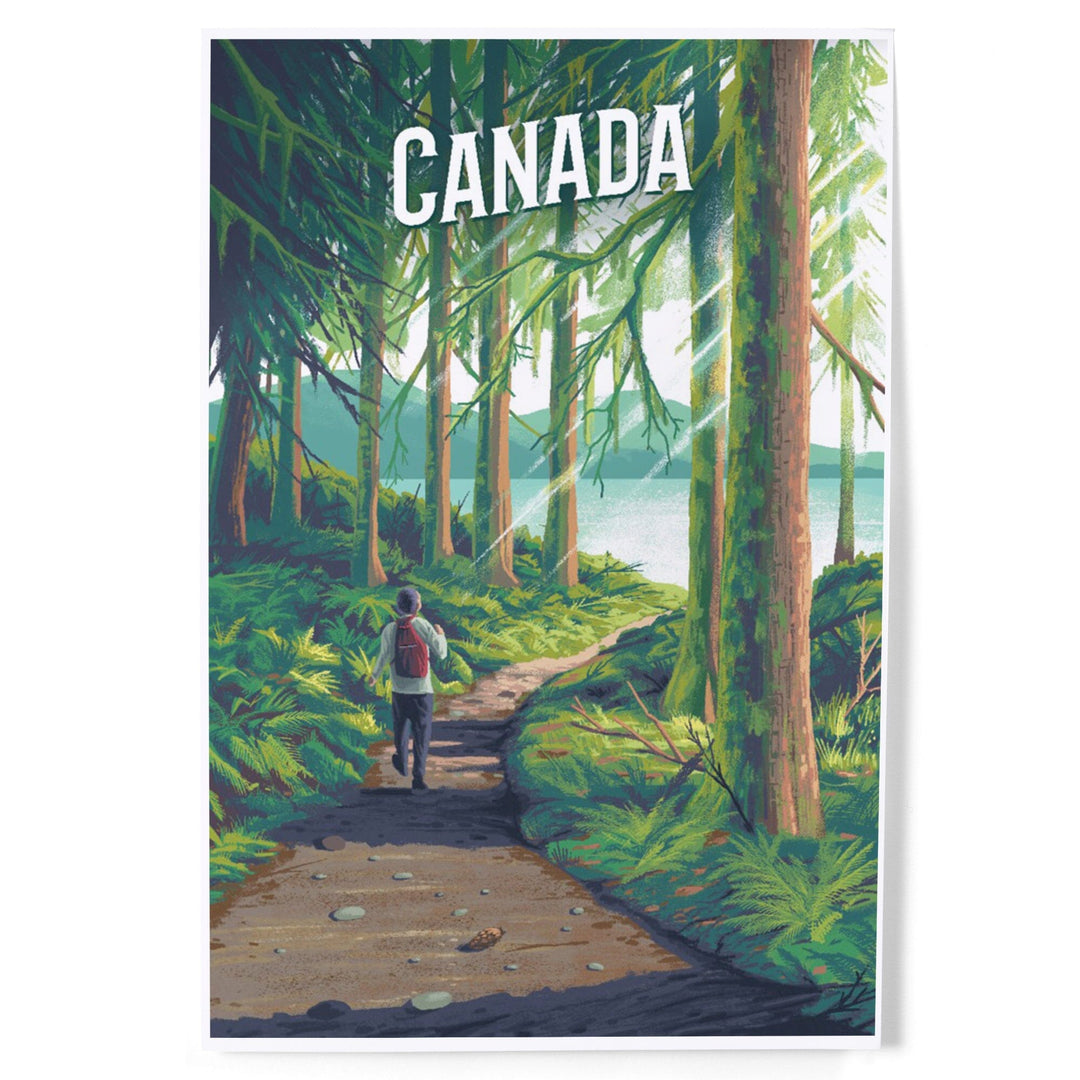 Canada, Walk in the Woods, Day Hike, Art & Giclee Prints Art Lantern Press 12 x 18 Art Print 