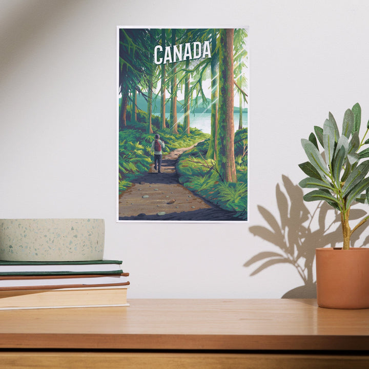 Canada, Walk in the Woods, Day Hike, Art & Giclee Prints Art Lantern Press 