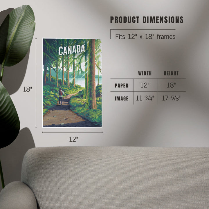 Canada, Walk in the Woods, Day Hike, Art & Giclee Prints Art Lantern Press 