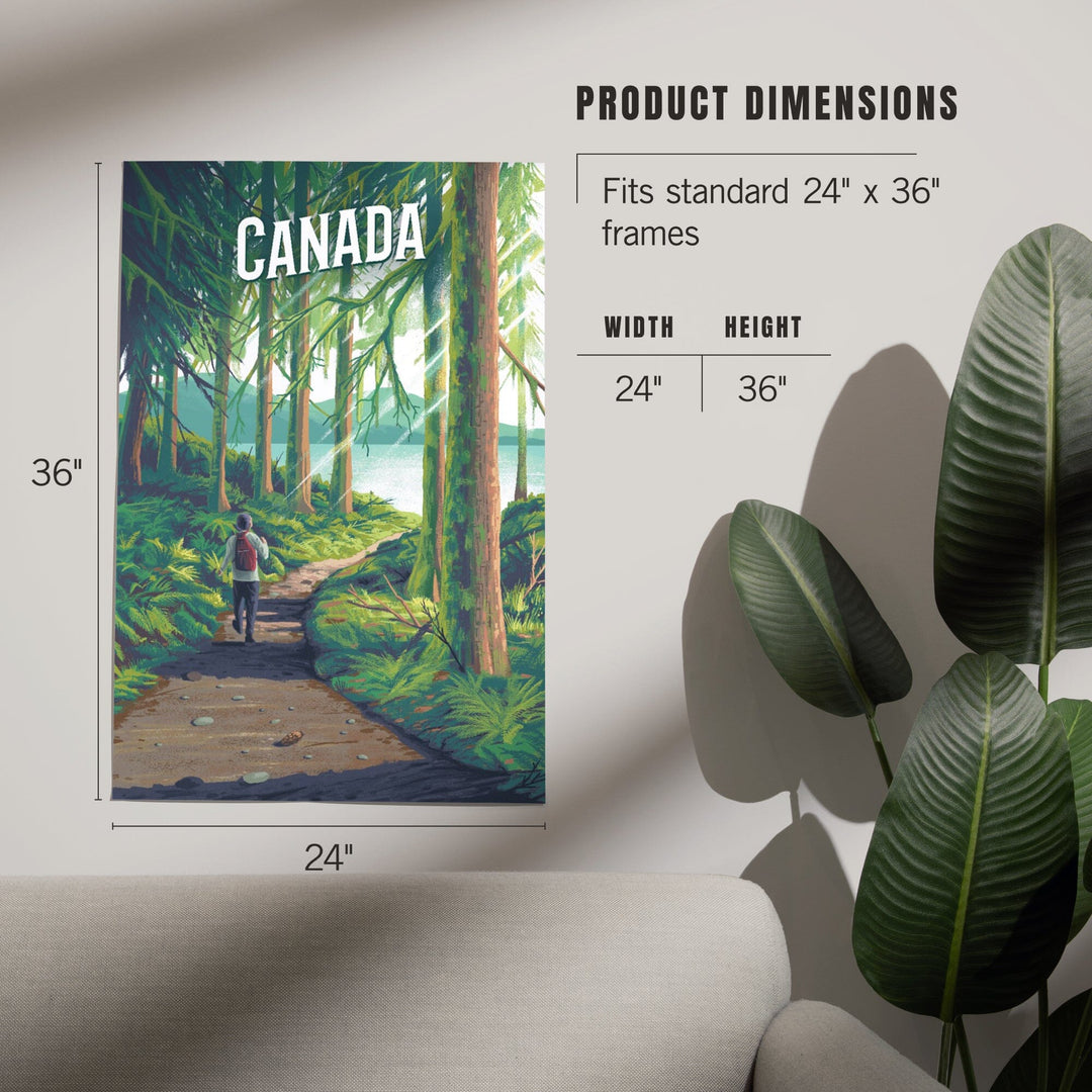 Canada, Walk in the Woods, Day Hike, Art & Giclee Prints Art Lantern Press 