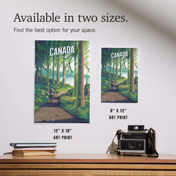 Canada, Walk in the Woods, Day Hike, Art & Giclee Prints Art Lantern Press 