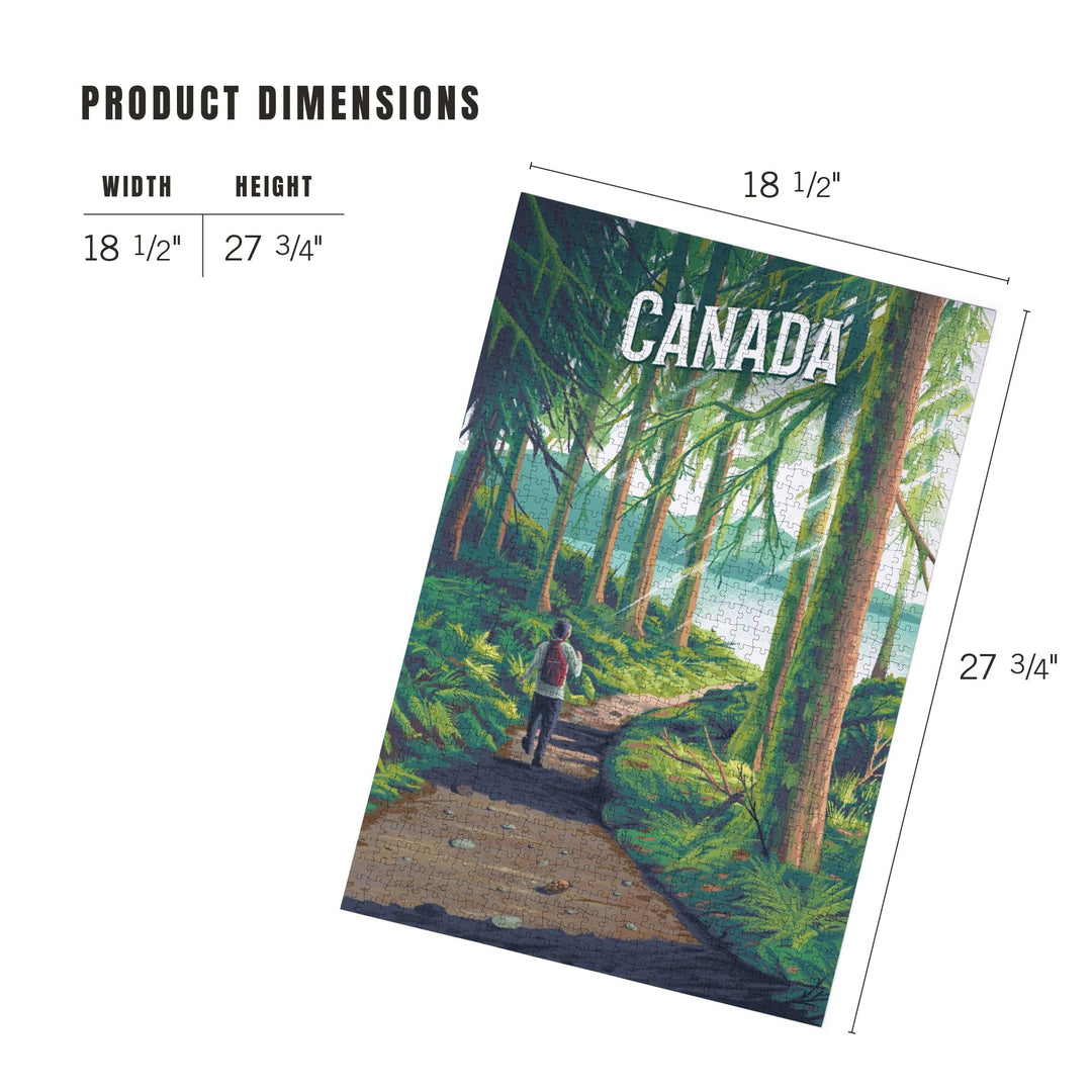 Canada, Walk in the Woods, Day Hike, Jigsaw Puzzle Puzzle Lantern Press 