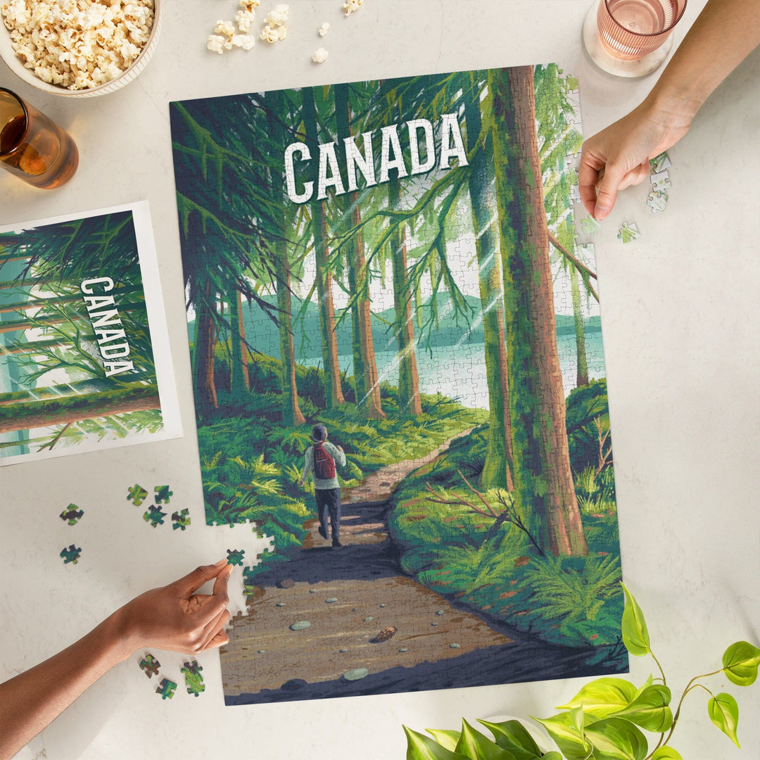 Canada, Walk in the Woods, Day Hike, Jigsaw Puzzle Puzzle Lantern Press 