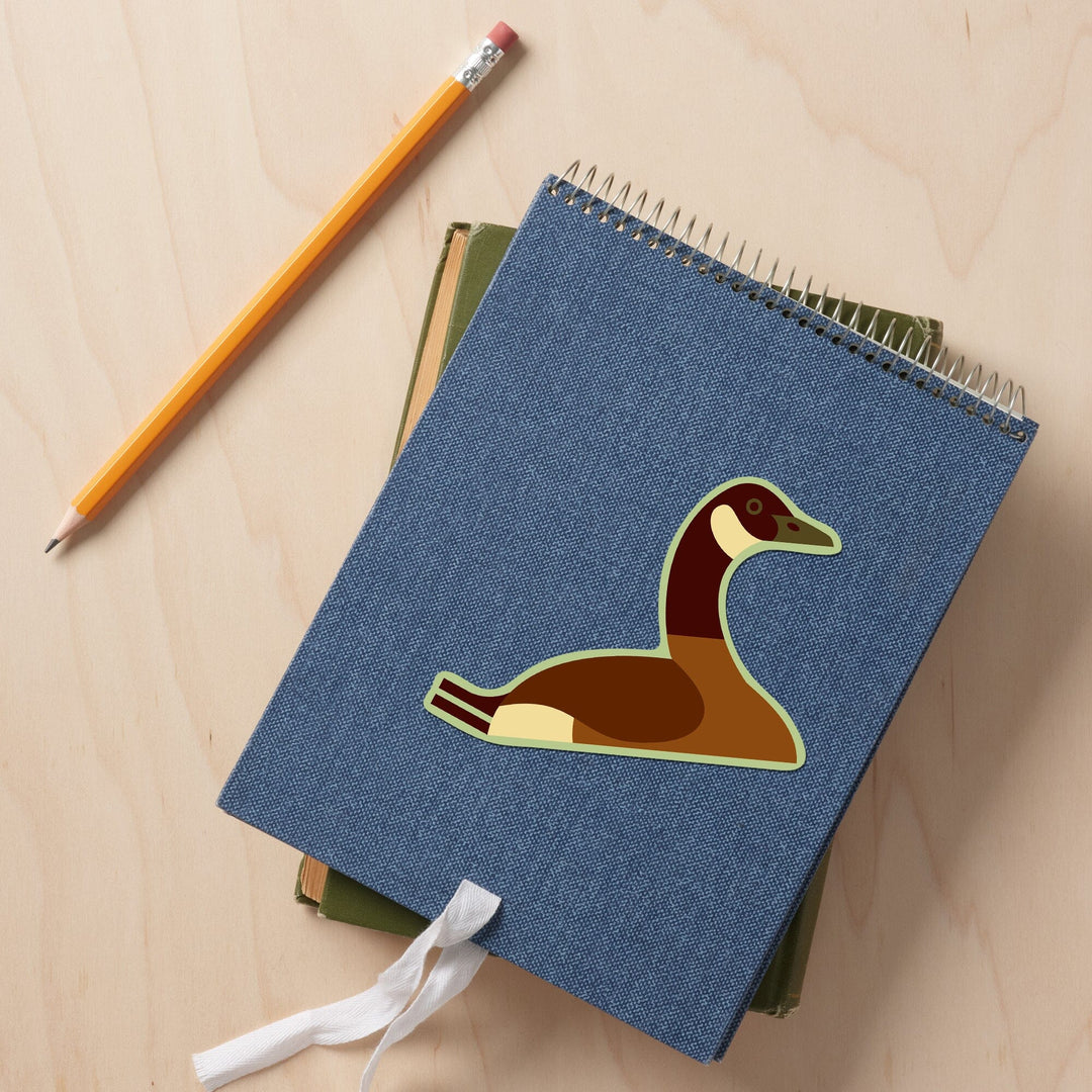 Canadian Goose, Geometric, Contour, Vinyl Sticker Sticker Lantern Press 