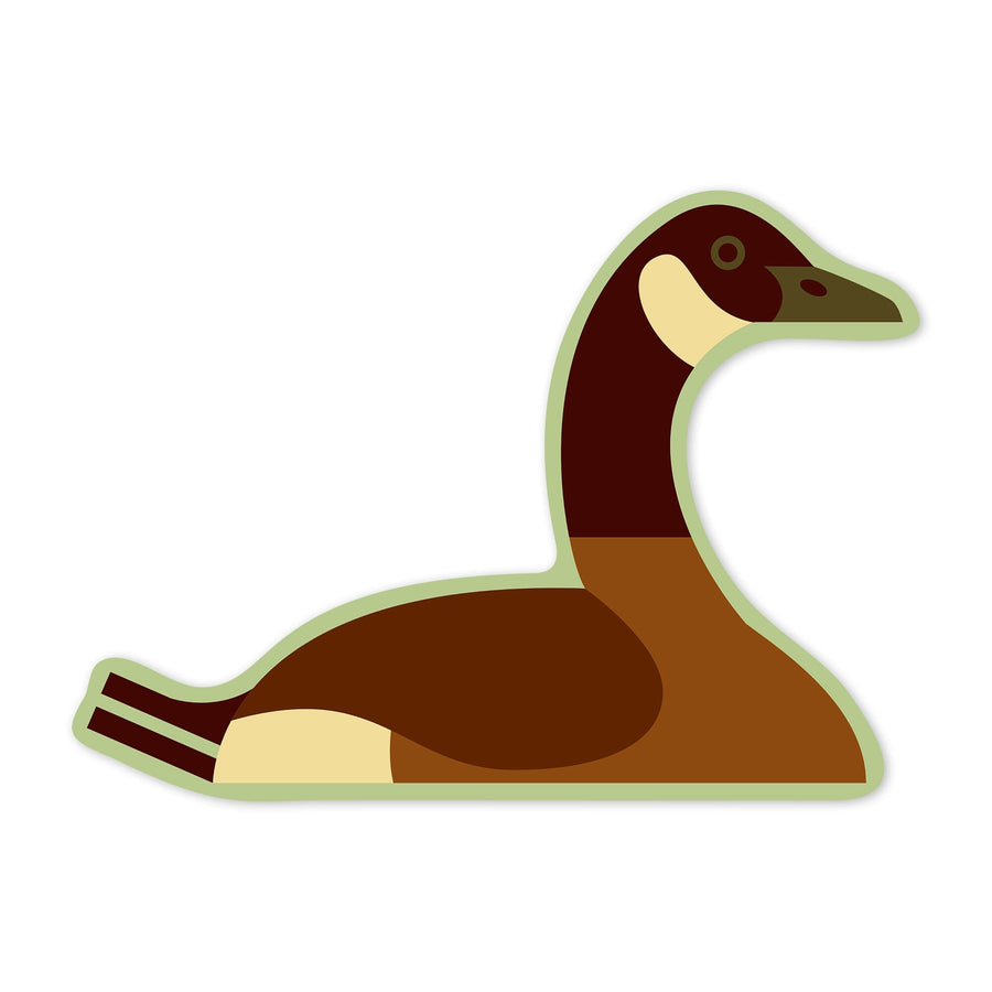 Canadian Goose, Geometric, Contour, Vinyl Sticker Sticker Lantern Press 