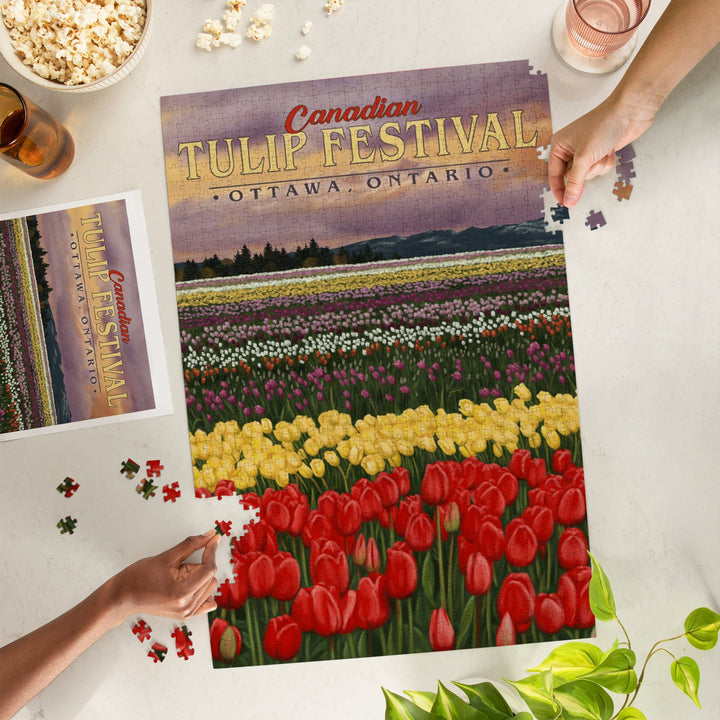 Canadian Tulip Festival, Tulip Fields, Jigsaw Puzzle Puzzle Lantern Press 