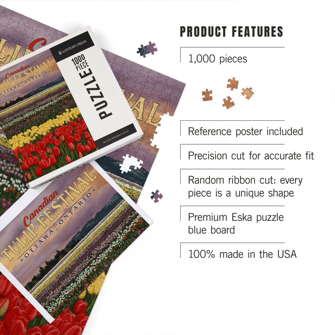 Canadian Tulip Festival, Tulip Fields, Jigsaw Puzzle Puzzle Lantern Press 