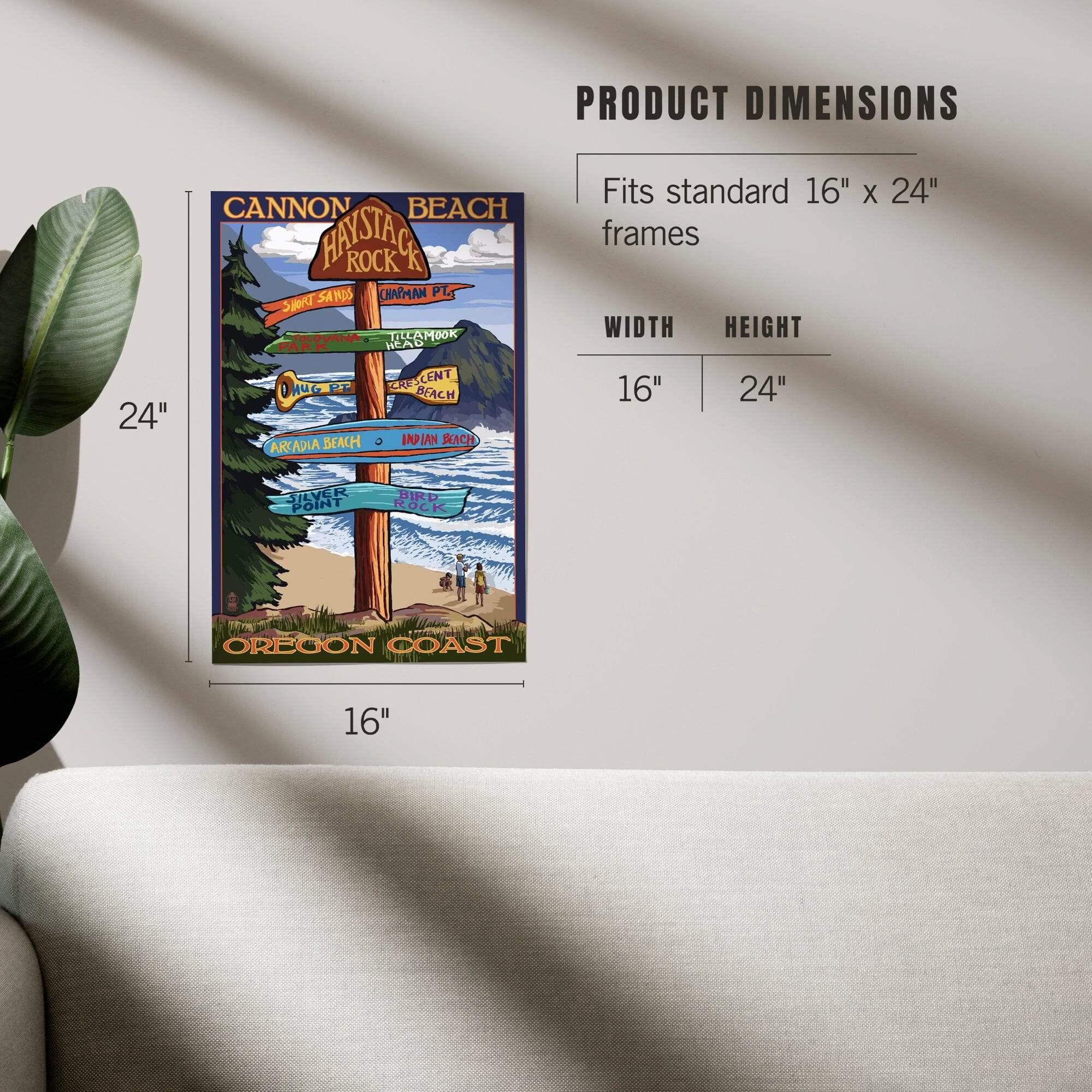 Cannon Beach, Oregon, Destinations Sign art prints, metal signs