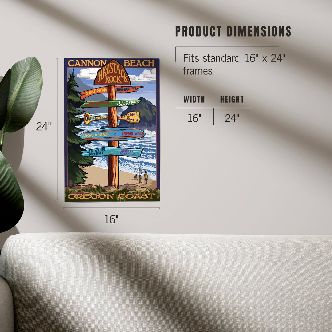 Cannon Beach, Oregon, Destinations Sign, Art & Giclee Prints - Lantern Press