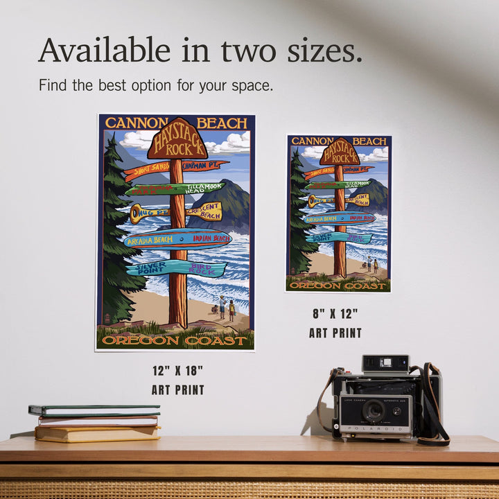 Cannon Beach, Oregon, Destinations Sign, Art & Giclee Prints - Lantern Press