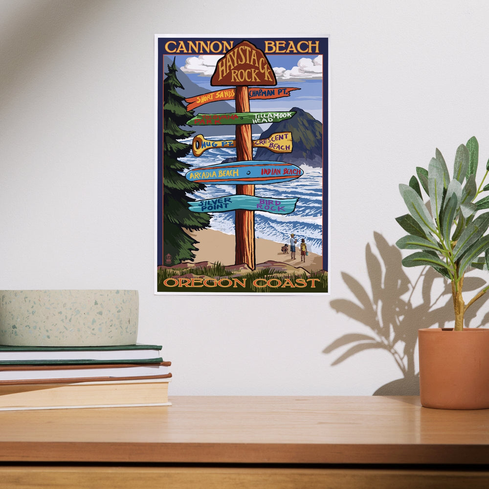 Cannon Beach, Oregon, Destinations Sign, Art & Giclee Prints Art Lantern Press 