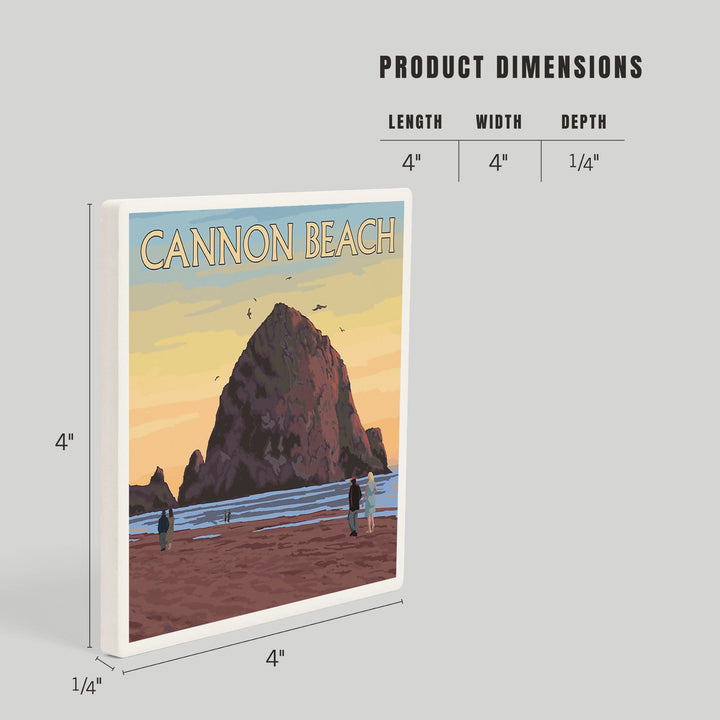 Cannon Beach, Oregon, Haystack Rock, Coasters Coasters Lantern Press 