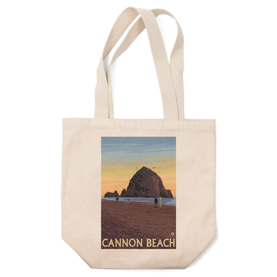 Cannon Beach, Oregon, Haystack Rock, Lantern Press Artwork, Tote Bag Totes Lantern Press 