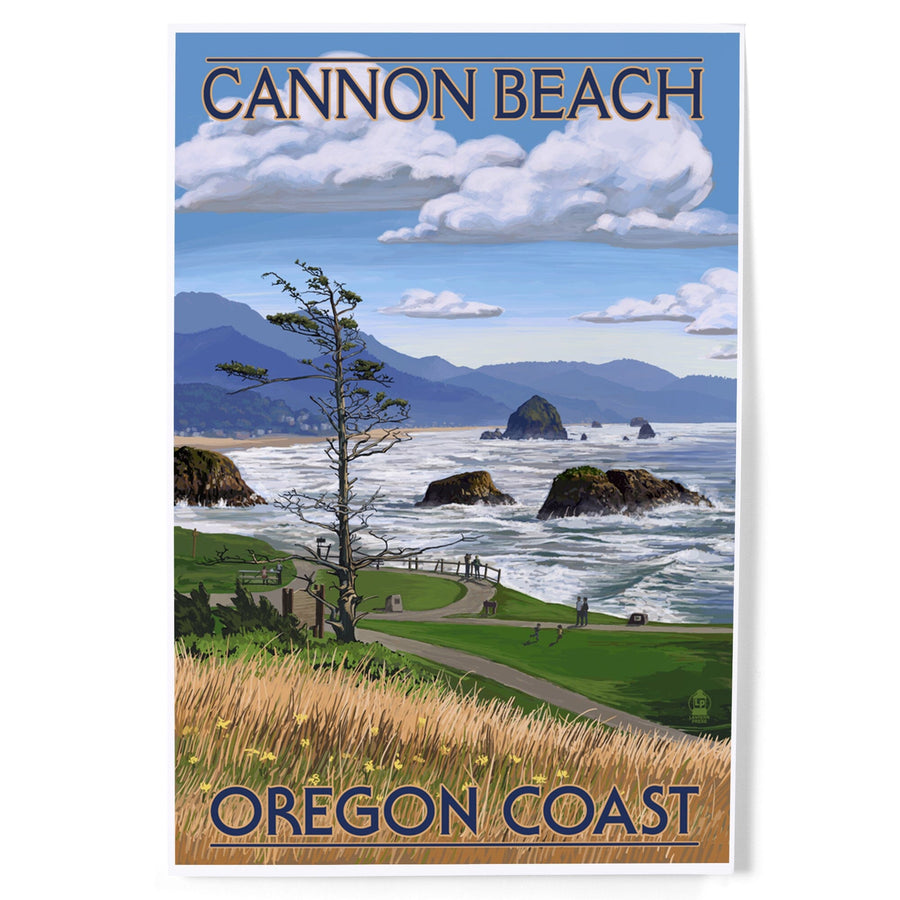 Cannon Beach, Oregon, Oregon Coast View, Art & Giclee Prints Art Lantern Press 