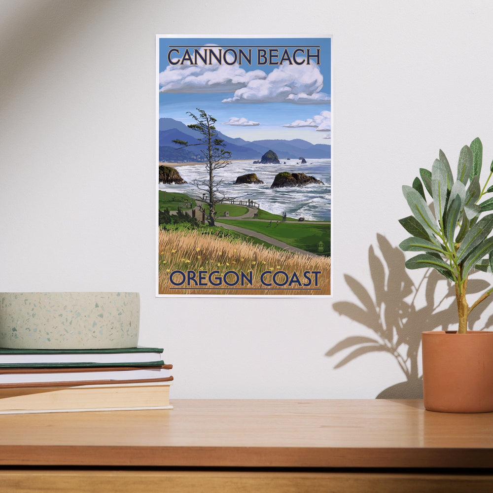 Cannon Beach, Oregon, Oregon Coast View, Art & Giclee Prints Art Lantern Press 