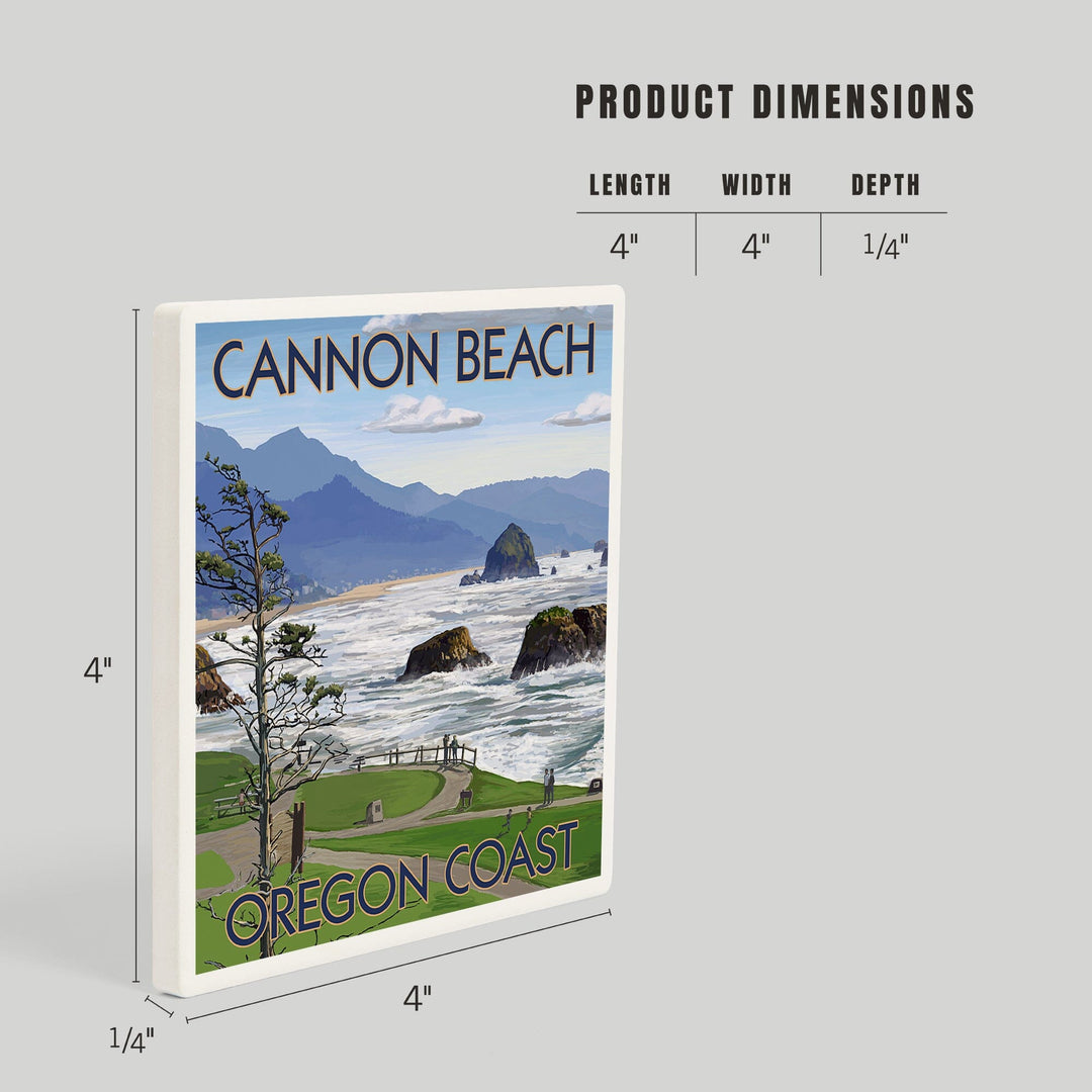 Cannon Beach, Oregon, Oregon Coast View, Coasters Coasters Lantern Press 