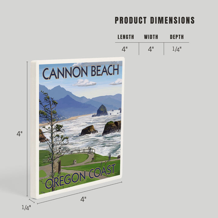 Cannon Beach, Oregon, Oregon Coast View, Coasters Coasters Lantern Press 