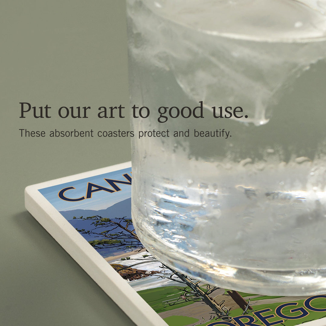 Cannon Beach, Oregon, Oregon Coast View, Coasters Coasters Lantern Press 
