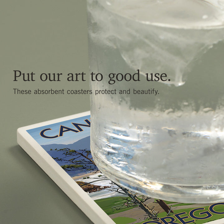 Cannon Beach, Oregon, Oregon Coast View, Coasters Coasters Lantern Press 