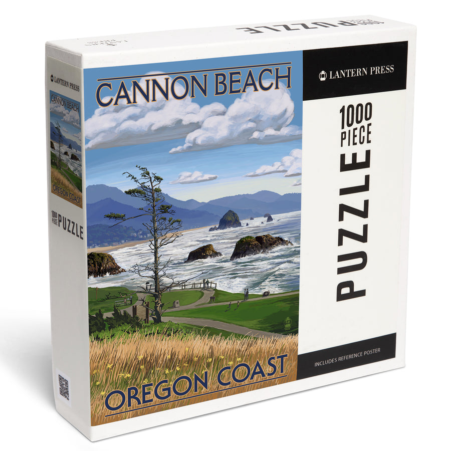 Cannon Beach, Oregon, Oregon Coast View, Jigsaw Puzzle Puzzle Lantern Press 