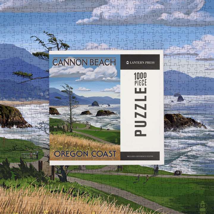 Cannon Beach, Oregon, Oregon Coast View, Jigsaw Puzzle Puzzle Lantern Press 
