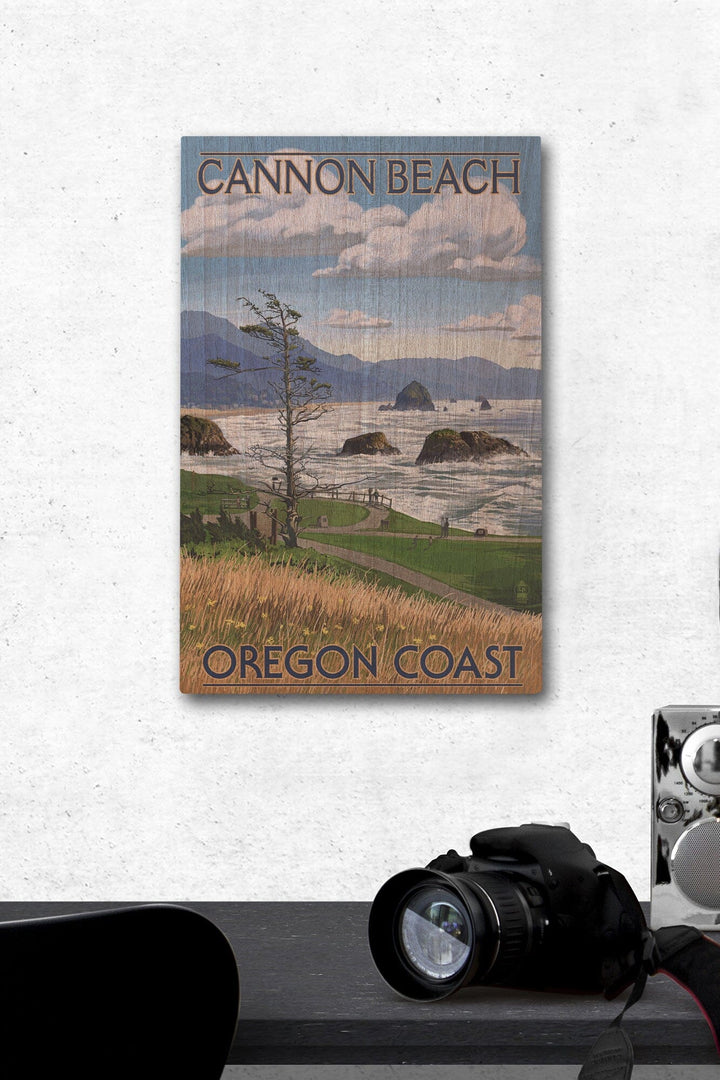 Cannon Beach, Oregon, Oregon Coast View, Lantern Press Artwork, Wood Signs and Postcards - Lantern Press