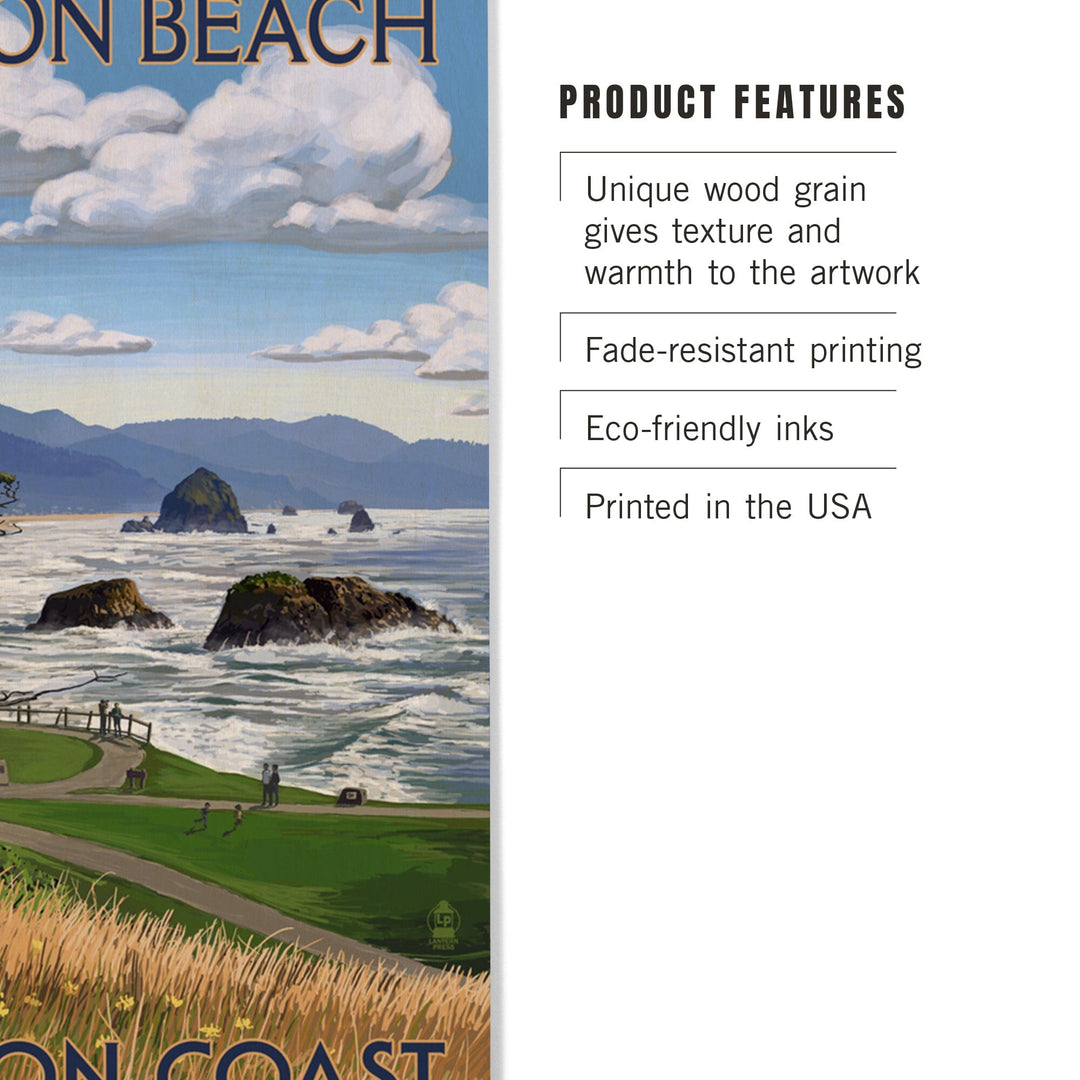 Cannon Beach, Oregon, Oregon Coast View, Lantern Press Artwork, Wood Signs and Postcards - Lantern Press