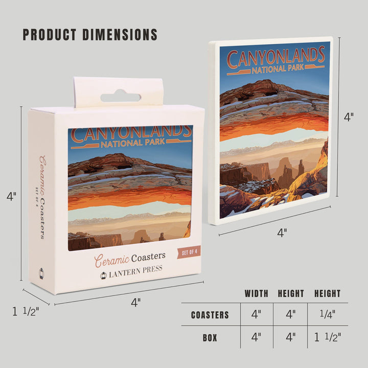 Canyonlands National Park, Utah, Arch, Painterly Series, Coasters Coasters Lantern Press 